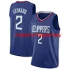 Nieuwe 2021 Kawhi Leonard Swingman Jersey #2 gestikte mannen vrouwen jeugd basketbal jerseys maat xs-6xl