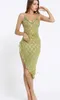 Nighthowns Women Lace Green Asymmetrisk Klänning Deep V Sexig Kvinnors sömn Lounge Hot Nightgowns Sleepshirts Intimates