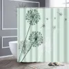 Fleur Rideau De Douche Pissenlit Papillon Printemps Paysage Impression Étanche Rideaux De Bain Tissu Polyester Crochets Salle De Bains Décor 210609