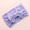 Baby Girls Headband Solid Girl Knotted Tiara Wide Brim Headbands Bow Nylon Jacquard Hairband Candy Color Fashion Hair Accessories 33 Colors B7749