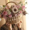 Andere Tuinbenodigdheden Rotan Tassel Kant Prinses Mand Handtas Floral Flower Arrangement Picknick Girl Hand Gift