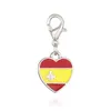 13 Countries Flag Keychain DIY Alloy Heart keychains Gift Favor Car Foreign Affairs Gifts National Independence Day Flags Key Chai