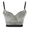 Women Corset Rhinestone Top Sexy Bustier Silver Diamond Glitter Crop Top Rave Festival Clothing Night Club Party Female Tops 210308