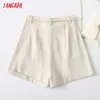 Mulheres Tangada Elegante Saia Sólida Shorts com bolsos de barra ol shorts pantalones yu74 210609