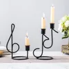 Europe Home Decoration Metal Candlestick Vardagsrum Bröllop Skrivbord Dekoration Tillbehör Guldstearin Håller semestergåvor 210310