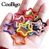 Keychains Star Keyring Keychain Keyfob Key Holder Charm Pendant DIY Gift Jewelry Making Accessories Double Jump Metal Candy Macron Color Mir