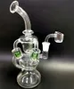 Mini DAB RIGHT Water Glass Pipe Bong Hookahs Recycler Olie Rigs Uniek Design 14mm Gezamenlijke Bubbler Heady Percolator Hookashs voor Roken