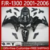 Fairings de OEM para Yamaha FJR-1300 FJR 1300 A CC FJR1300 Lustroso Black 01 02 03 04 05 06 Moto Body 106No.39 FJR-1300A 2001 2002 2003 2004 2005 2006 FJR1300A 01-06 Kit de carroçaria