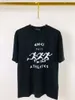 21ss mens Worn out Tee t shirts Graffiti Jogger letters printing men clothes short sleeve mens shirts tag letters New black white 04