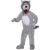 パフォーマンスグレーのオオカミ豪華なFursuitマスコットの衣装ハロウィーンのファンシーパーティードレス漫画のキャラクターカーニバルクリスマスイースターの広告誕生日パーティー衣装衣装