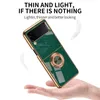 2021 New Arrival Magnetic Soft Silicone TPU Plating Mobile Phone Cases with Ring Holderfor Samsung Galaxy Z Flip 3 Shockproof Kick9692553
