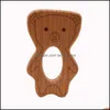 Outros jardim de jardim Gardendifferente forma de madeira Teether Heart Giraffe Cloud Deding Urso de peixe Design Nature Nursing Baby Towen Toy Wood C Wood C