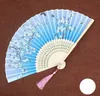 Party Favor Ventilateur de style japonais Soie Fans féminins Pivoine Peinture chinoise Image Rétro Fans-Silk Folding Hold-Fan SN2907