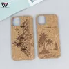 2022 New Luxury Dustproof Waterproof Phone Cases Natural Cork Custom Exquisite Pattern Protective Case For iPhone 11 Pro 12Promax 13