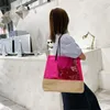 Evening Bags Brand Colorblock Woven Clear Jelly Large Capacity Pvc Women Shoulder Shopping Bag Vacation Transparent Beach Handbag 210A