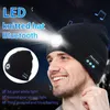 Winter Beanie Hat Bezprzewodowy Bluetooth5.0 Smart Cap Headphone Słuchawki z 5 światłami LED Handfree Muzyczne Słuchawki Ciepłe Kabel Dzianiny