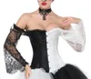 Damesblouses damesoverhemden 2022 Vintage Halloween Women Corset Victoriaanse retro burlesque lingerie Top kanten met lange mouwen lange mouwen