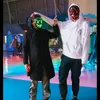 Halloween luminous palhaço máscara negra v palavra horror led face host El fluorescente atmosfera adereços