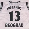 Anpassad KK Partizan Belgrad Milos Vujanic Stitched Any Number Name Men Kvinnor Ungdom