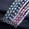 CWWZircons Princess Cut Sparkling Square Cubic Zircon Stones Luxury Women Tennis Armband Högkvalitativa CZ Smycken CB059