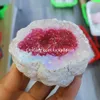 800G Титановое покрытие с разделением Druzy Drusy Quartz Druze Agate желает пещерный кристалл Geode Mineral Rock Gemstone образец натурального заживления камень сырье