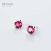 High Quality 100% 925 Sterling Silver Cute Rose Gold Color Cat Stud Earrings for Women Jewelry Gift 210707