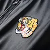 Stickerei Tiger Kunstleder Designerjacke Herren Reißverschluss Slim Fit Kurz Hip Hop Casual Skull Sport Motorrad Mantel Biker Buchstaben Mode Luxus Fitness Kleidung