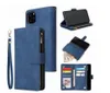 Étuis de téléphone adaptés pour Iphone12 sac à fermeture éclair multi-cartes couverture en cuir de téléphone portable 11pro Max support multi-fonction étui à rabat