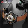 Роскошный бренд мужчины мода спортивные часы мужские кожаные водонепроницаемые кварцевые наручные часы мужчины свидания часов Relogio Masculino