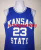 #23 Mitch Richmond Kansas State Wildcats College Retro basketbalshirt heren gestikt op maat met elk nummer en naam