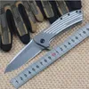 New Arrival Flipper folding knife D2 Stone Wash Drop Point Blade Stainless Steel Handle Ball Bearing Folder Knives With Retail Box