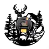 자작 나무 트리 숲 사슴 벽 아트 우드랜드 벅 장식 비닐 레코드 시계 Mancave 사냥 클럽 동물 빈티지 211130