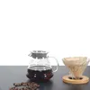 Swabue Giet over Koffiezetapparaat Pot en Percolators Set Glass Dripper V60 02 Filter Eco-vriendelijk 500ml Herbruikbaar Colande Cafe 211008