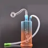 Bellissimo bruciatore a nafta in vetro Bong che fuma pipe ad acqua con Pyrex spesso trasparente Heady Recycler Dab Rig per fumare con vaso e tubo dell'olio da 10 mm