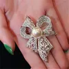 Anstecknadeln, Broschen Emaille Schmetterling Blume Strass Brosche Silber Farbe Gold Schleife Perle Kristall Für Frauen Hochzeit Schmuck