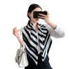 Koreansk Stripe Mångsidigt temperament Höst och vinter Silk Scarf 2021 Ny Twill Scarf Shawl Dual-Purpose Women's Decorative Scarf