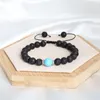 Natural Lava Stone Energy Energy Bead Corda Artesanal Charme Braceletes Para As Mulheres Homens Party Club Decor Jóias Yoga