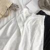 한국어 복고풍 느슨한 하이 허리 불규칙한 치마 여성 봄 검은 흰색 미디 스커트 고딕 jupe 펑크 streetwear 여자 긴 스커트 210619