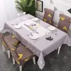 Nordic Style Vattentät dukduk Elastisk stolskydd för matsal inredning 1pc Tryckt bordduk 17 Färger Teabeller täcker 210626