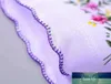 Fazzoletto da donna 100% cotone floreale Hankie fazzoletti ricamati a fiori colorati asciugamani da tasca da donna bomboniera festa di nozze dff1857