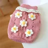 Dog Apparel Sweater Pet Clothes Adorable Knitwear Outfit Knitting Sunflowers Accessories Holiday Party Spring Autumn Traveling 5254 Q2