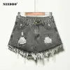 NEEDBO Shorts Jeans D'été Push Up Maigre Pour Femmes Denim Taille Haute Casual Femme Trou Dames 210719