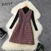 Autumn Winter Fashion Women Basic Knit Sweater and Beading Tweed Woolen Dress 2 Piece Suit Elegant Party Festa Vintage Vestido 210601