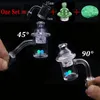 Los accesorios para fumar más baratos Quartz Banger Nail con Spinning Carb Cap y 2 Terp Pearl 45 90 grados Mujer Hombre 10 mm 14 mm 18 mm Para dab rig Bongs drop shipping 2pcs