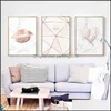 Peintures Arts, artisanat cadeaux maison jardin toile peinture MeYou Love mur photo or lèvre verte chambre Decora plante lignes abstraites Art mural