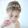 Jonnafe 2019 Delicate Gold Floral Leaf Headpiece Bridal Hair Crown Vine Crystal Wedding Headband Tiara Women Hair Jewelry X0625