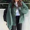 Brown Zip Up Sweetshirt Roupas de Jaqueta de Inverno Oversize Hoodie Plus Size Bolsos Do Vintage Manga Longa Pullovers 210809