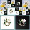 ￉pingles, broches bijoux europ￩ens et am￩ricains fleurs d'hiver d'automne olive feuilles de narch broch en gros