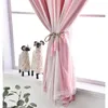 Занавесы Drapes Шторы для гостиной Двойной слой Blackout Home Star Decoration Punch Free Window Blinds Block Light