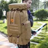 70L Wojskowy plecak Tactical Canvas Army Torba Na Zewnątrz Molle Kamuflaż Travel Turystyka Camping Plecak Mochila Militar Xa258D Y0721